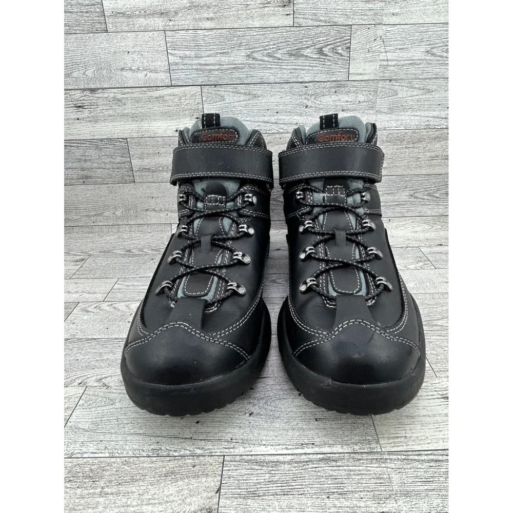 Dr. Comfort‎ Ranger 9410 Men Black Leather Hiking Boots Size 10M Therapeutic